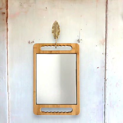 Hang one of our eco-friendly bamboo mirrors on the brass banana leaf hook in a gold finish to create space. Also used to hang hairdressing, barber and beauty capes, hairdryers, aprons, keys, handbags. The list goes on!