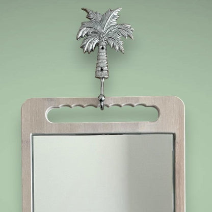 Brighten up your wall with this tropical vibe silver palm tree brass hook.